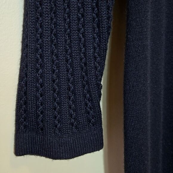 Vintage Carole Little Floral Embroidered Wool Blend Sweater Dress Petite Medium - Picture 7 of 16